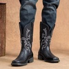 image:imageJousen Mens Cowboy Boots Square Toe Retro Western BootsAmy8435black