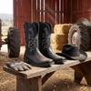 image:imageJousen Mens Cowboy Boots Square Toe Retro Western BootsAmy8435black