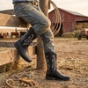 image:imageJousen Mens Cowboy Boots Square Toe Retro Western BootsAmy8435black