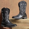 image:imageJousen Mens Cowboy Boots Square Toe Retro Western BootsAmy8435blackv
