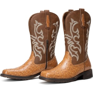 image:imageJousen Mens Cowboy Boots Square Toe Retro Western BootsAmy8435brownv
